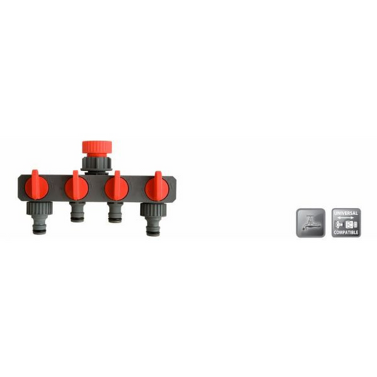KRAANSTUK 4 UITGANGEN 3/4"(19MM) - 1"(25MM)